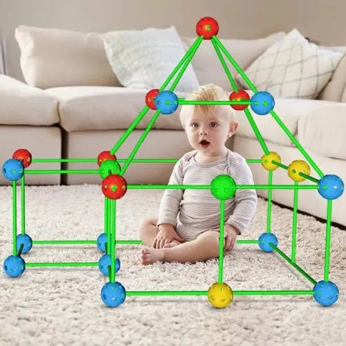 3D Tube House Building Blocks Play Set – 68 Pieces