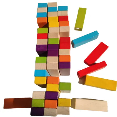 Colored Tumble Tower Wooden 54 pcs