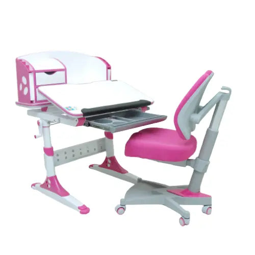 E Series Ergonomic Desk & Chair Pink