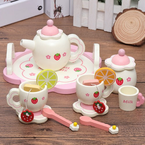 Wooden Sweet Strawberry Tea Set