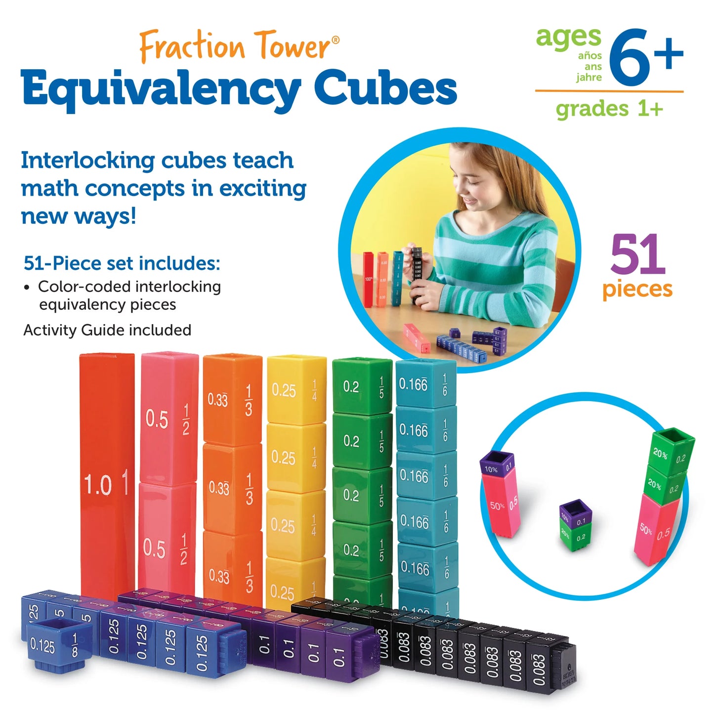 Equivalency Cubes Fraction Tower