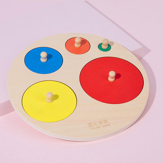 Montessori 5 colors round board Knob Puzzles