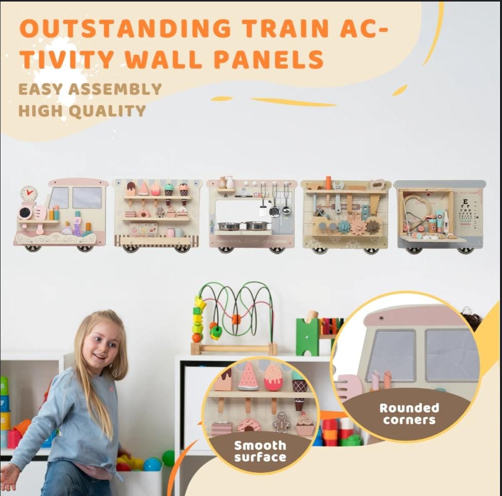 Wooden Sensory Wall Panel for Kids Activity Wall Busy Board