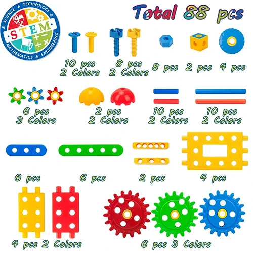 Cossy Engineering Blocks for Kids 102 Pcs