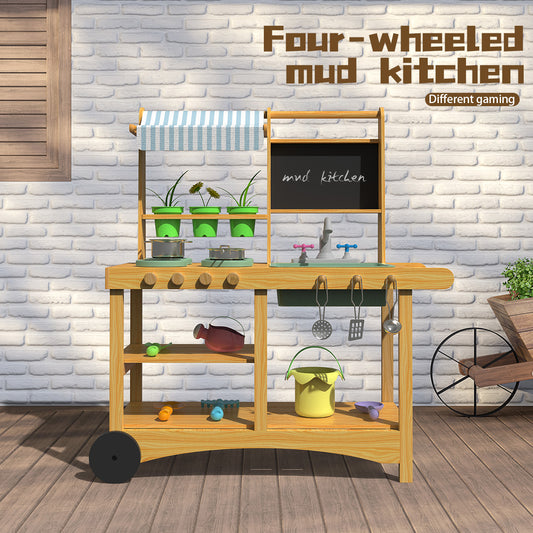 Outdoor Wood Tool Booth Hand-Simulated Mud Kitchen for Children