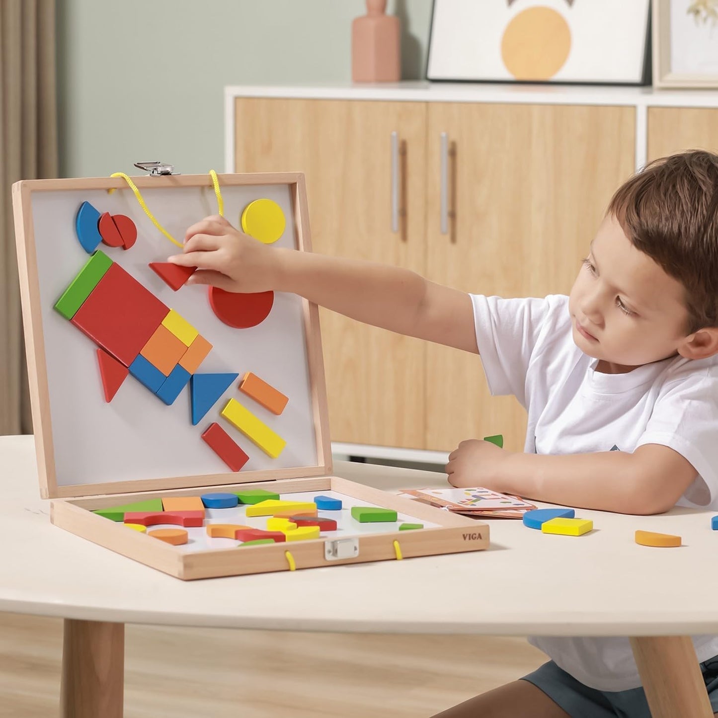 Magnetic Blocks in Wooden Case