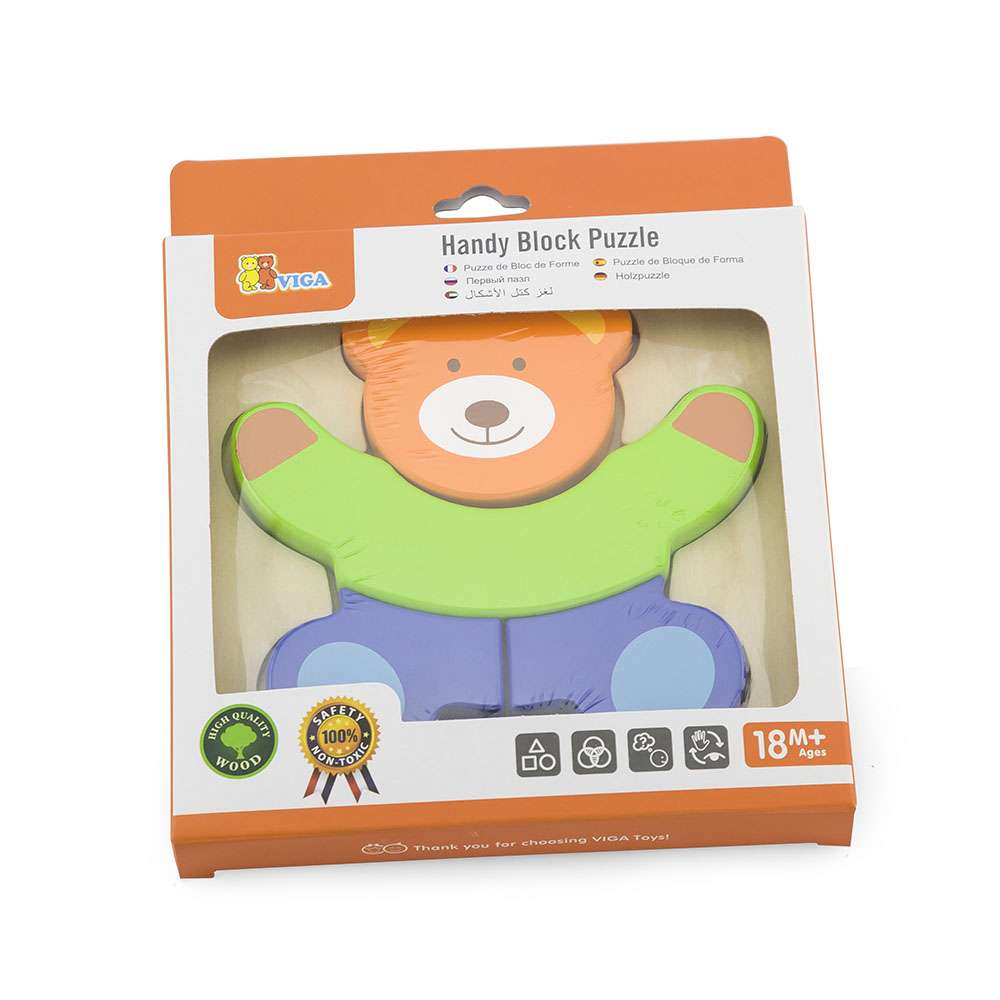 Wooden Shape Block Puzzle Bear