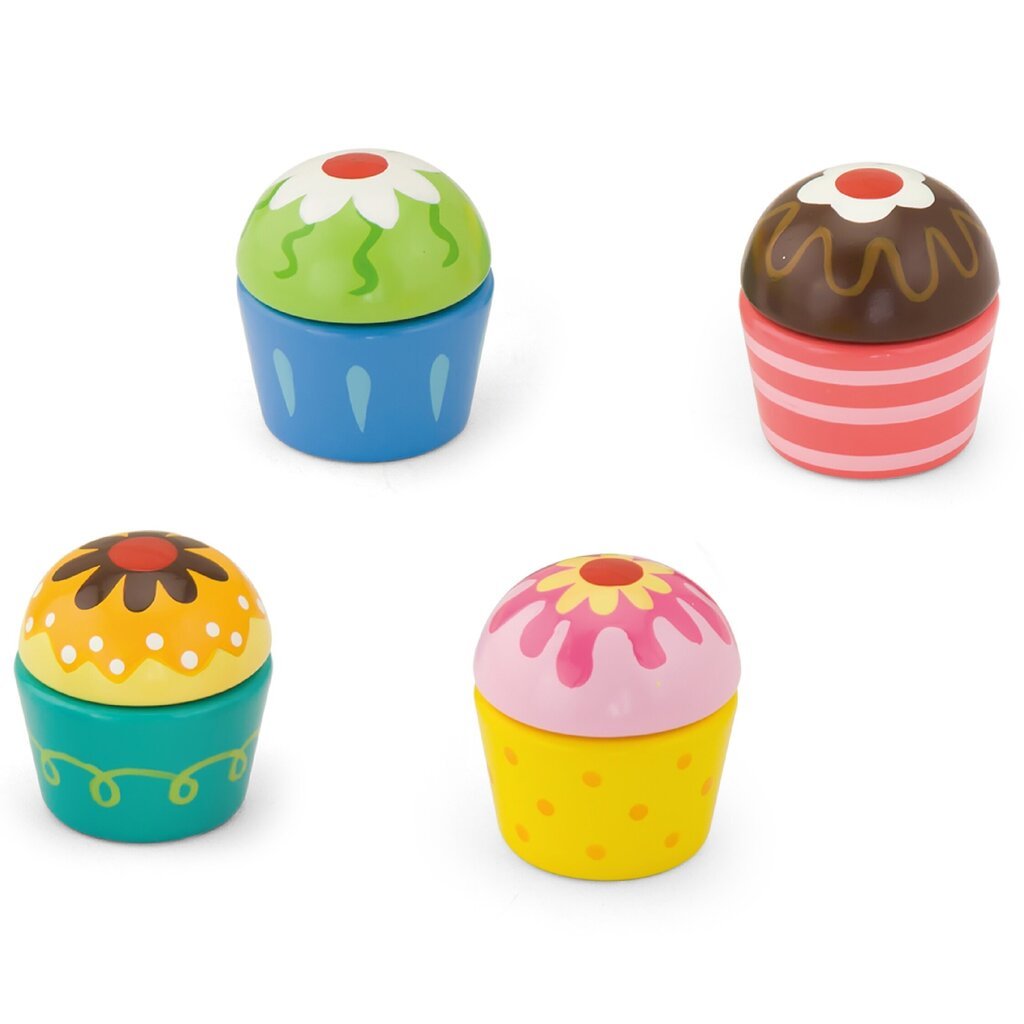 Wooden Cupcakes 4pc