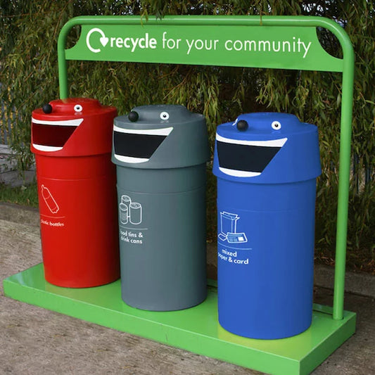 Happy Face Recycling Bins ( Set of 3)