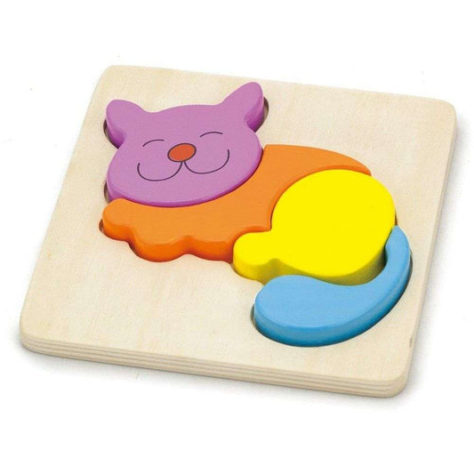 Wooden Shape Block Puzzle Cat