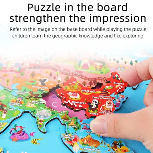 Magnetic Paradise World Map Jigsaw Puzzle for Kids
