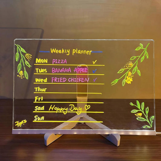 Acrylic Dry Erase Board with LED Light
