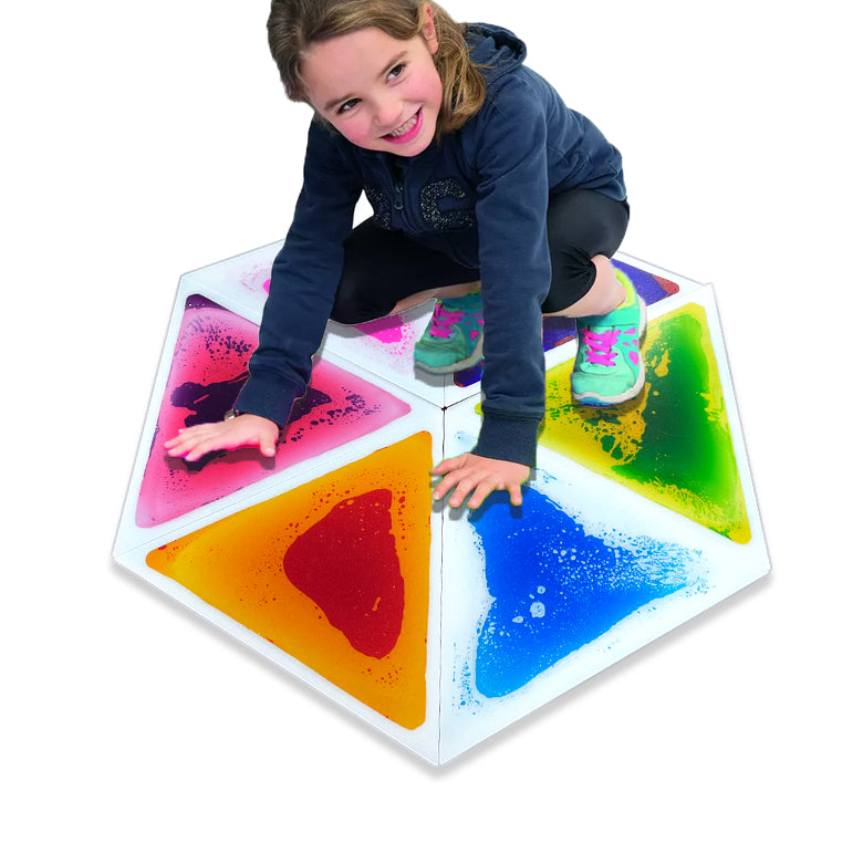 Pressure Sensitive Color Changing Liquid Floor Tiles 6Pcs Triangle