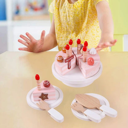 Wooden Happy Birthday Cake