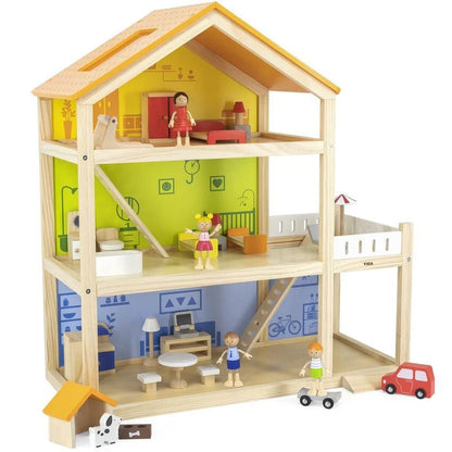 Wooden Dollhouse 3 Storey