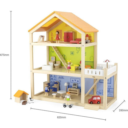 Wooden Dollhouse 3 Storey