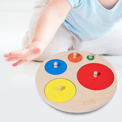 Montessori 5 colors round board Knob Puzzles
