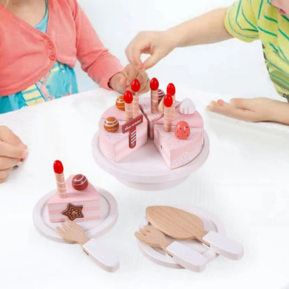 Wooden Happy Birthday Cake