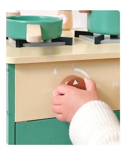 ROBUD Play Kitchen with Pretend Ice Cube Dispenser  Green