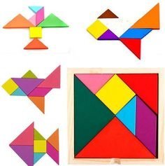 Tangram Puzzles Wooden - 9Pcs