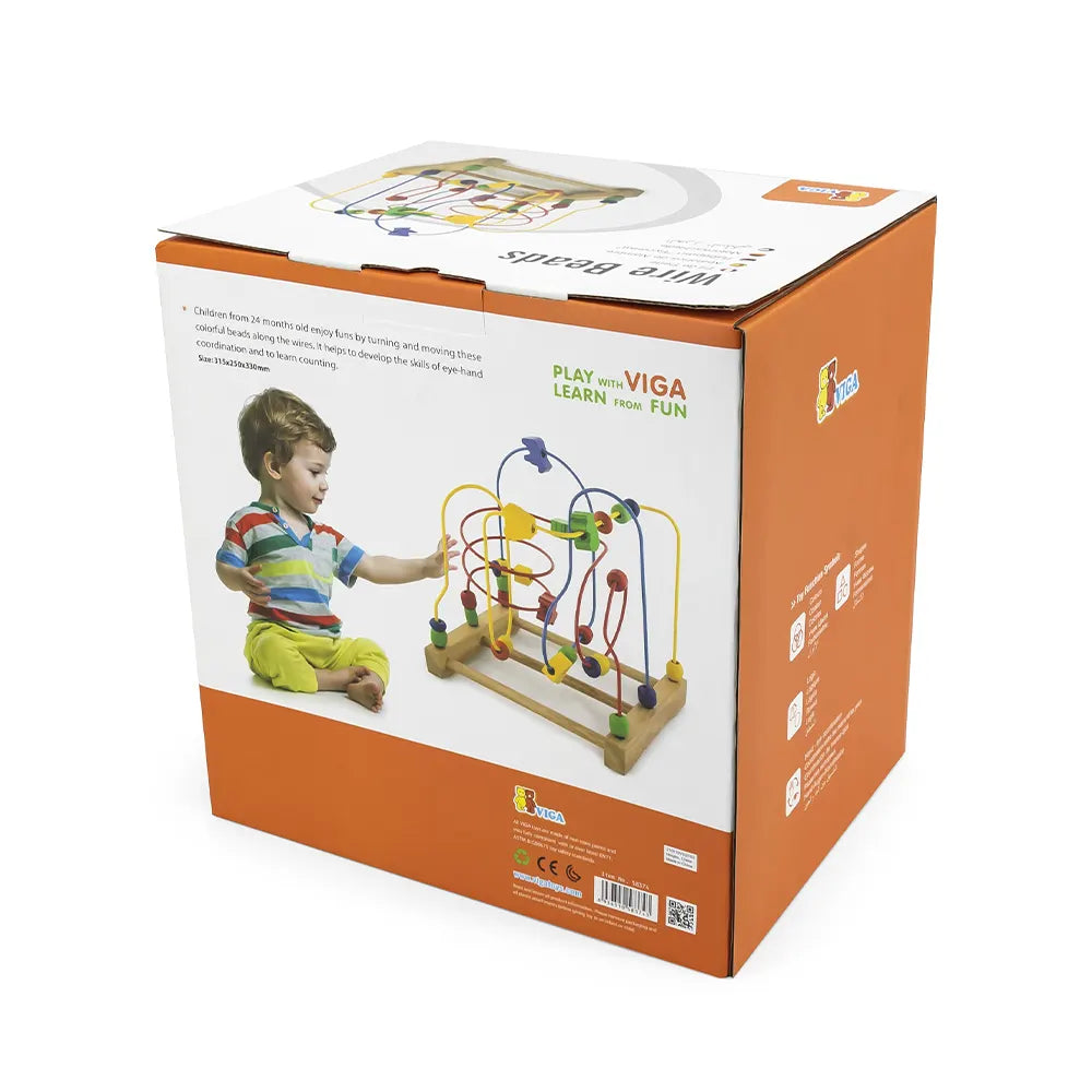 Wooden  Farm Beads Maze