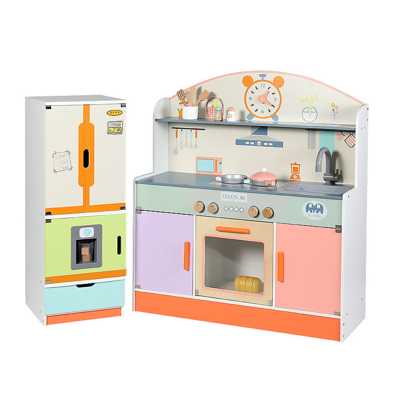 Multi Color Kitchen with Refrigerator
