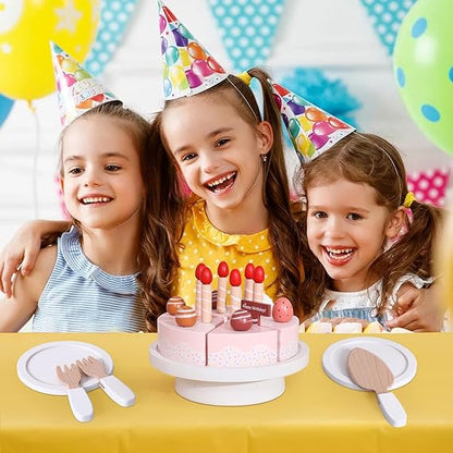 Wooden Happy Birthday Cake