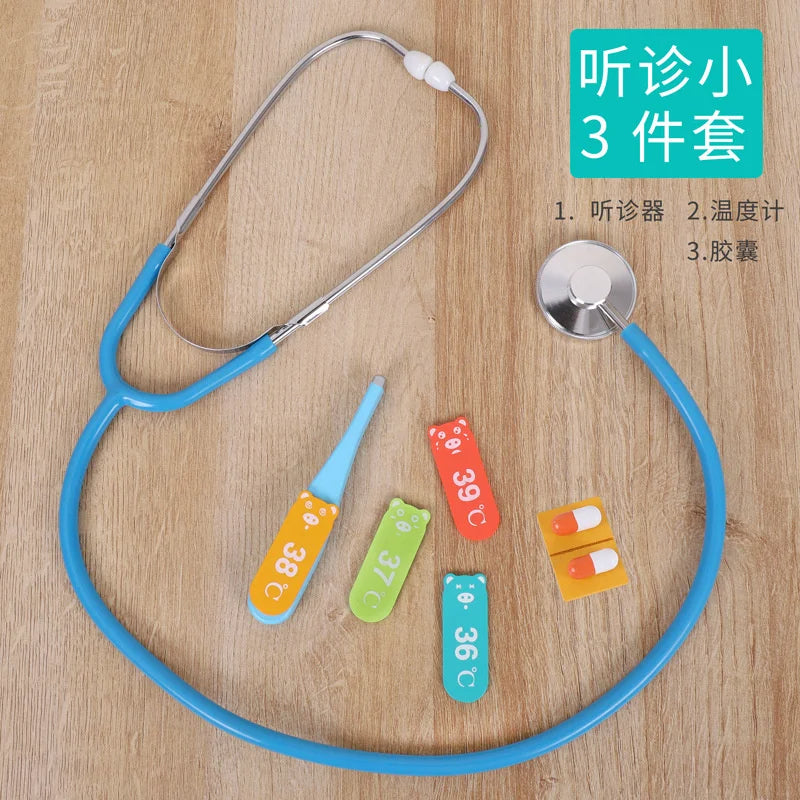Medical check up Diaganostic kit Doctor Toys Kids Wooden Pretend Play Kit Games for Girls Boys