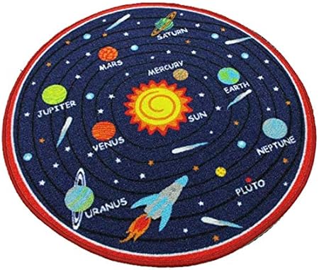 Blue Solar System Rug   200 x 200 cm