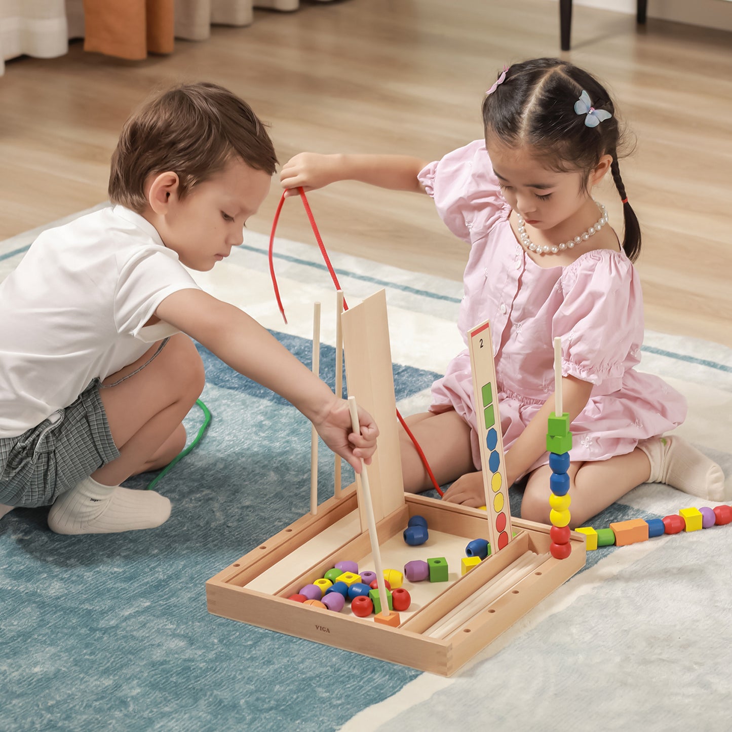 Wooden Beads Lacing Game  Viga