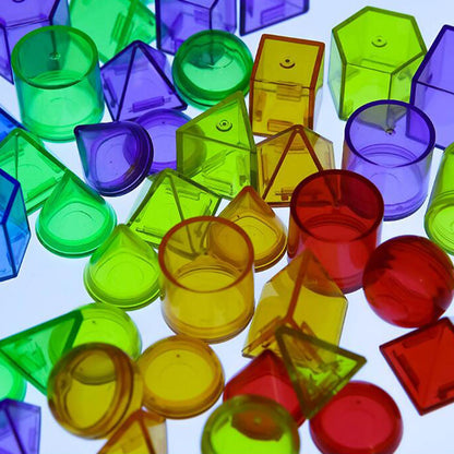 Transparent 3D Solid Geometry Shapes 60 Pcs