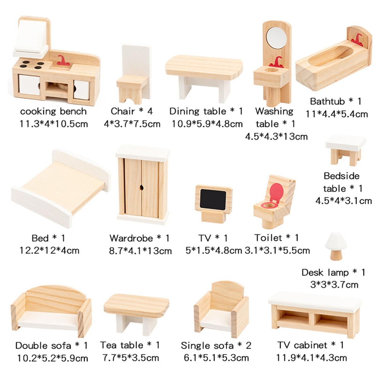 Wooden Dollhouse Furniture