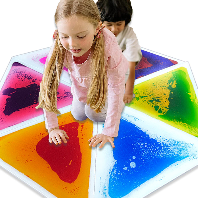 Pressure Sensitive Color Changing Liquid Floor Tiles 6Pcs Triangle