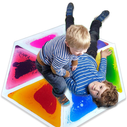 Pressure Sensitive Color Changing Liquid Floor Tiles 6Pcs Triangle