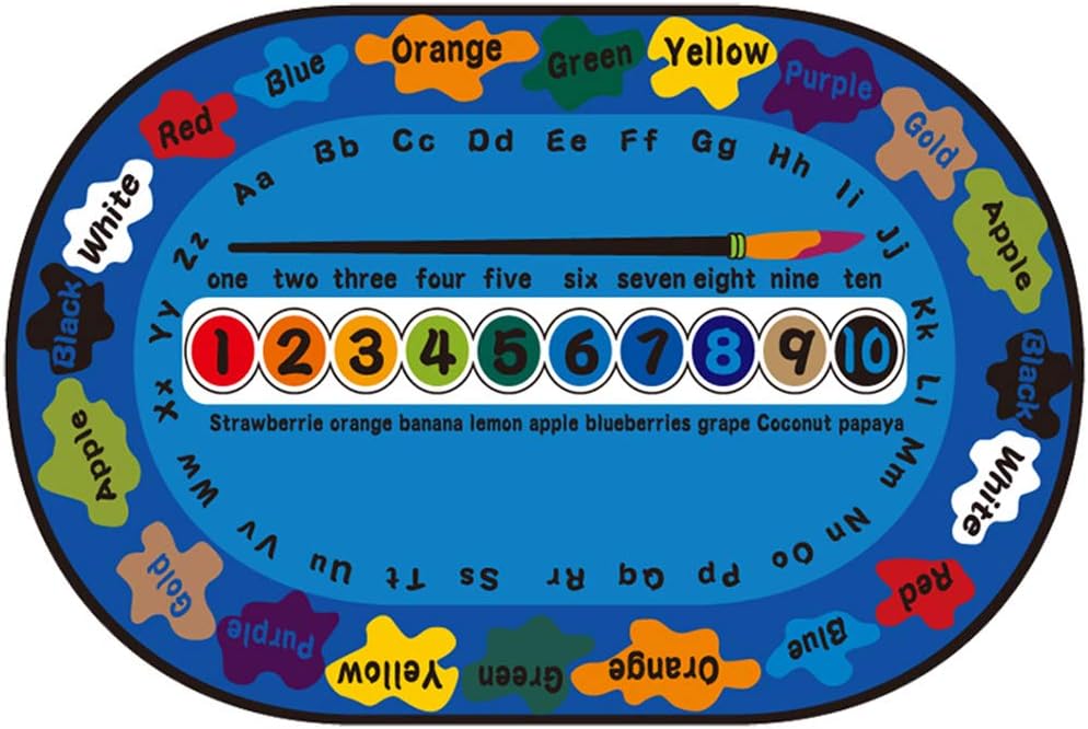 Kids Children's Educational Large Rug Carpet Alphabet ABC, Numbers Learning Collection