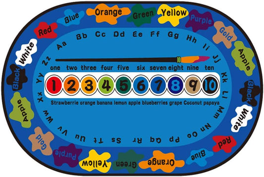 Kids Children's Educational Large Rug Carpet Alphabet ABC, Numbers Learning Collection