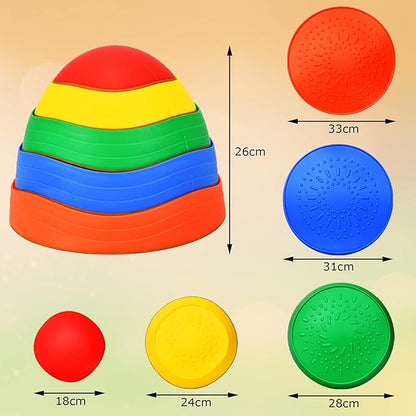 GIANTEX Balance Stones, For Kids, Set of 5,