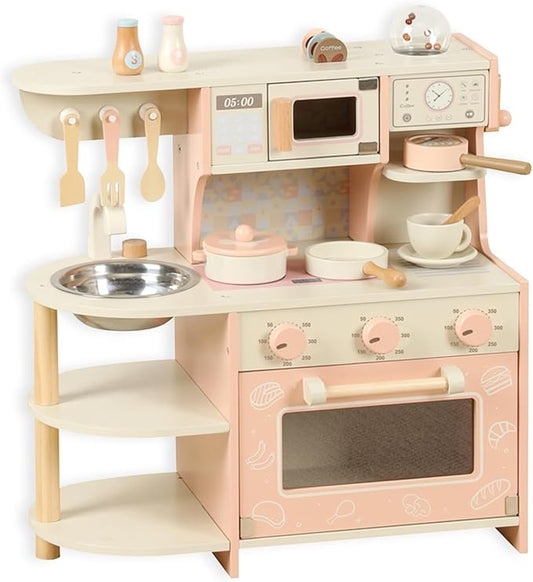 Wooden Kitchen with Coffee Maker