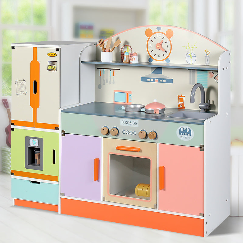 Multi Color Kitchen with Refrigerator