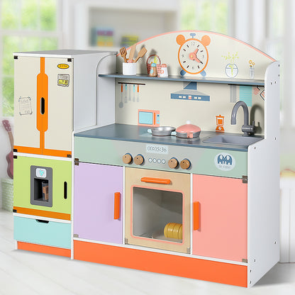 Multi Color Kitchen with Refrigerator