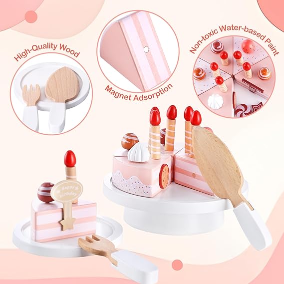 Wooden Happy Birthday Cake