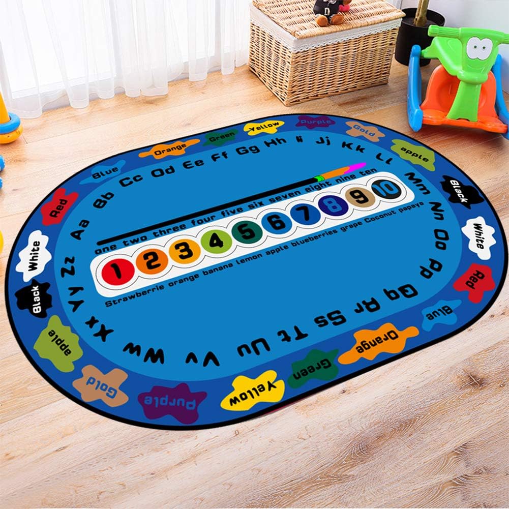 Alphabet Rug Numbers Kids Children's Educational Large Rug Carpet Alphabet ABC, Numbers Lea ...