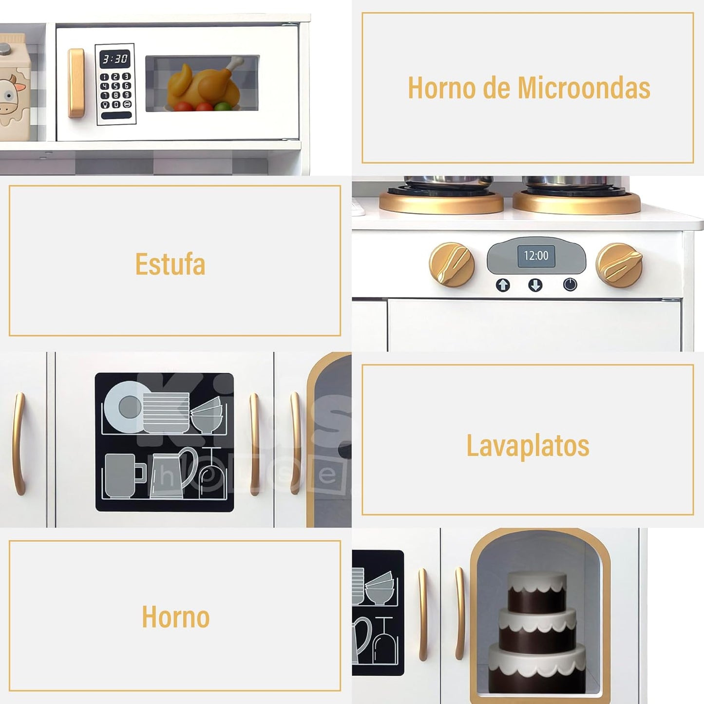 Kitchen Playset with Running Water Lights & Sound, Play Kitchen