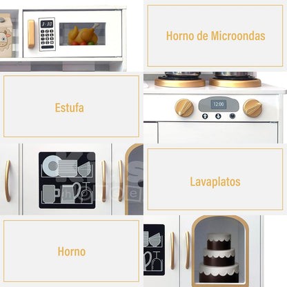 Kitchen Playset with Running Water Lights & Sound, Play Kitchen