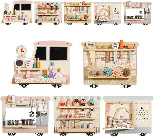 Wooden Sensory Wall Panel for Kids Activity Wall Busy Board