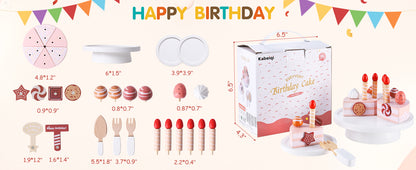 Wooden Happy Birthday Cake