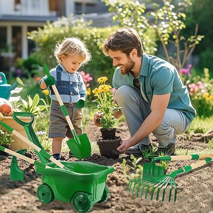 Kids Garden Tool Set with Wheel Barrow