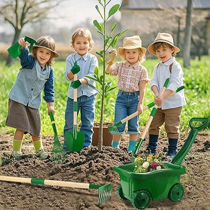 Kids Garden Tool Set with Wheel Barrow
