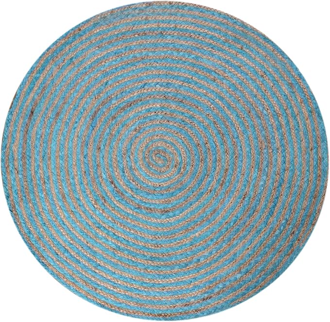 Circle Area Mat ' Blue and Beige   200 x 200 cm