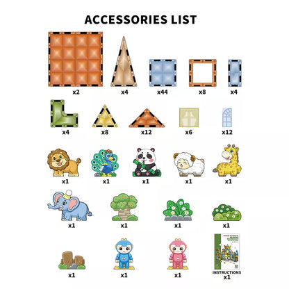 Magnetic Building Blocks 124 Pcs